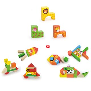 Viga Toys - Building Blocks in a Drum - Zoo - 50 pieces